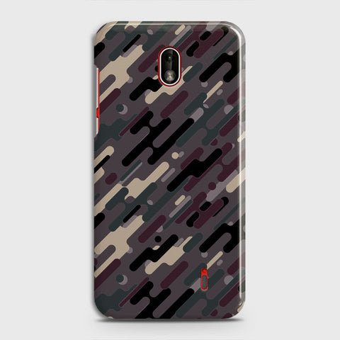 Nokia 1 Plus Cover - Camo Series 3 - Red & Brown Design - Matte Finish - Snap On Hard Case with LifeTime Colors Guarantee