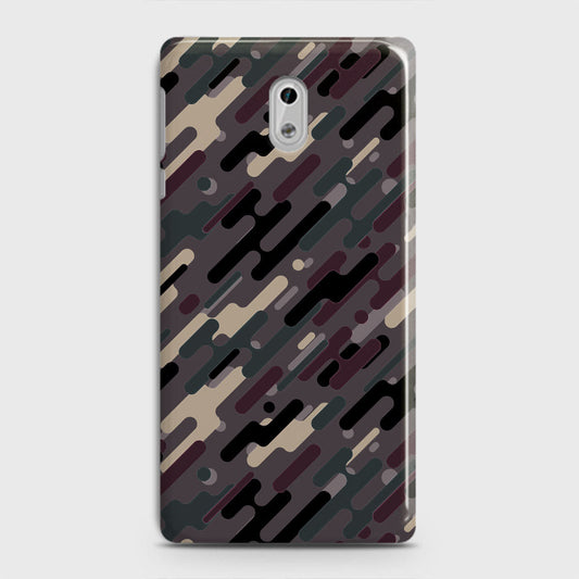 Nokia 3 Cover - Camo Series 3 - Red & Brown Design - Matte Finish - Snap On Hard Case with LifeTime Colors Guarantee