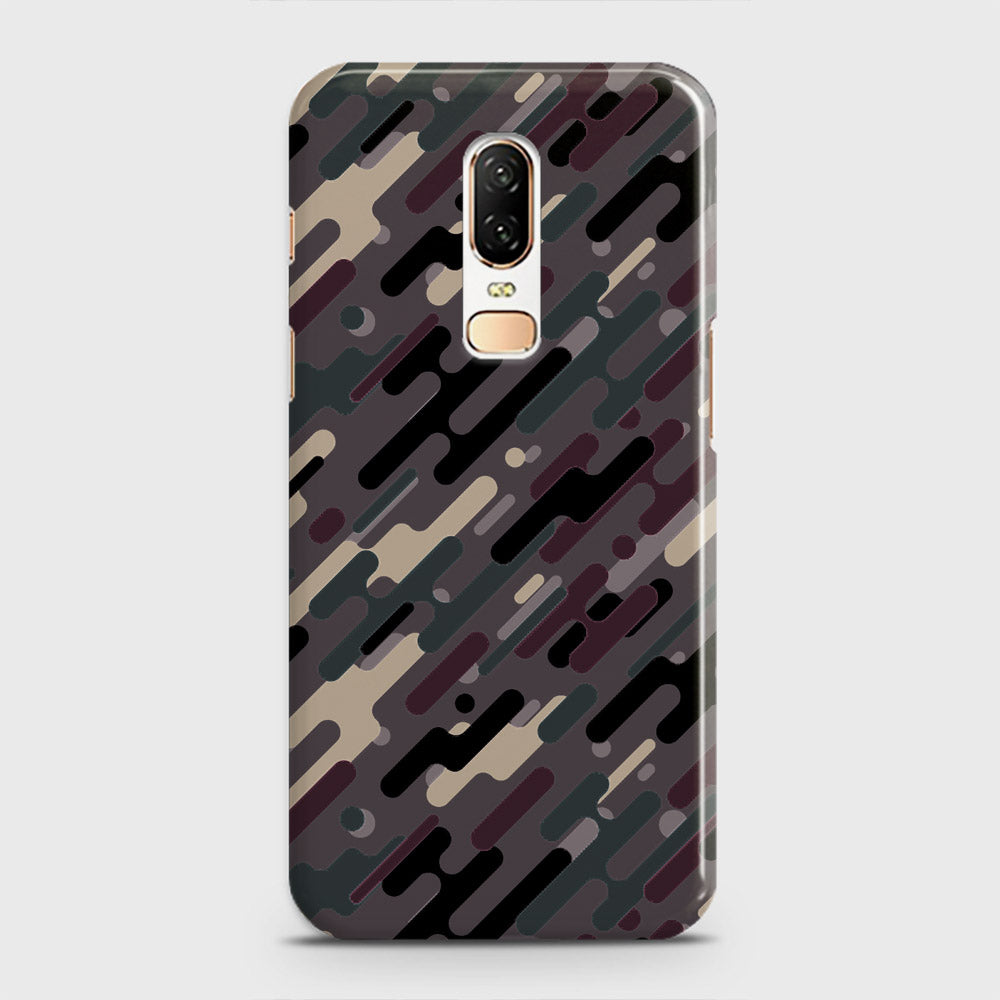 OnePlus 6  Cover - Camo Series 3 - Red & Brown Design - Matte Finish - Snap On Hard Case with LifeTime Colors Guarantee