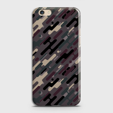 Oppo F3 Cover - Camo Series 3 - Red & Brown Design - Matte Finish - Snap On Hard Case with LifeTime Colors Guarantee
