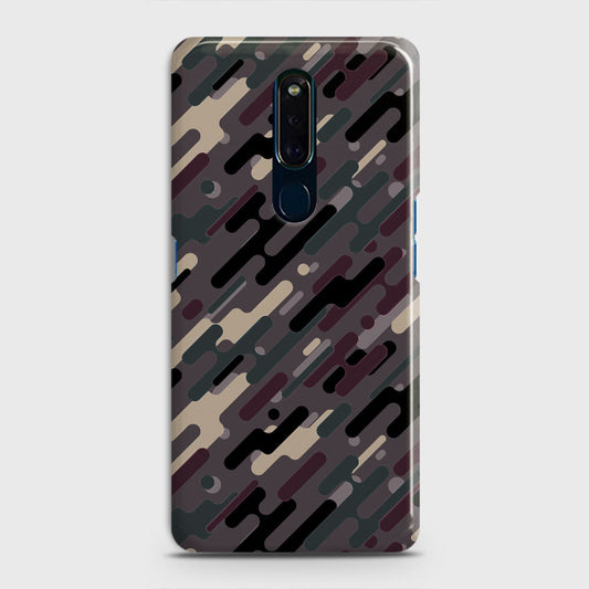 Oppo F11 Cover - Camo Series 3 - Red & Brown Design - Matte Finish - Snap On Hard Case with LifeTime Colors Guarantee