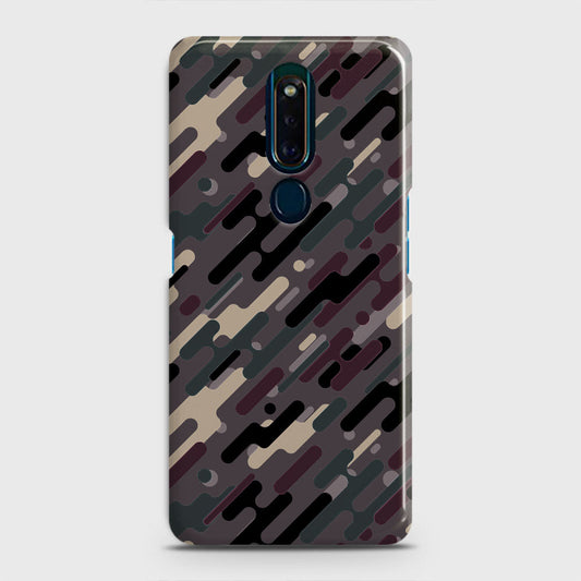 Oppo F11 Pro Cover - Camo Series 3 - Red & Brown Design - Matte Finish - Snap On Hard Case with LifeTime Colors Guarantee