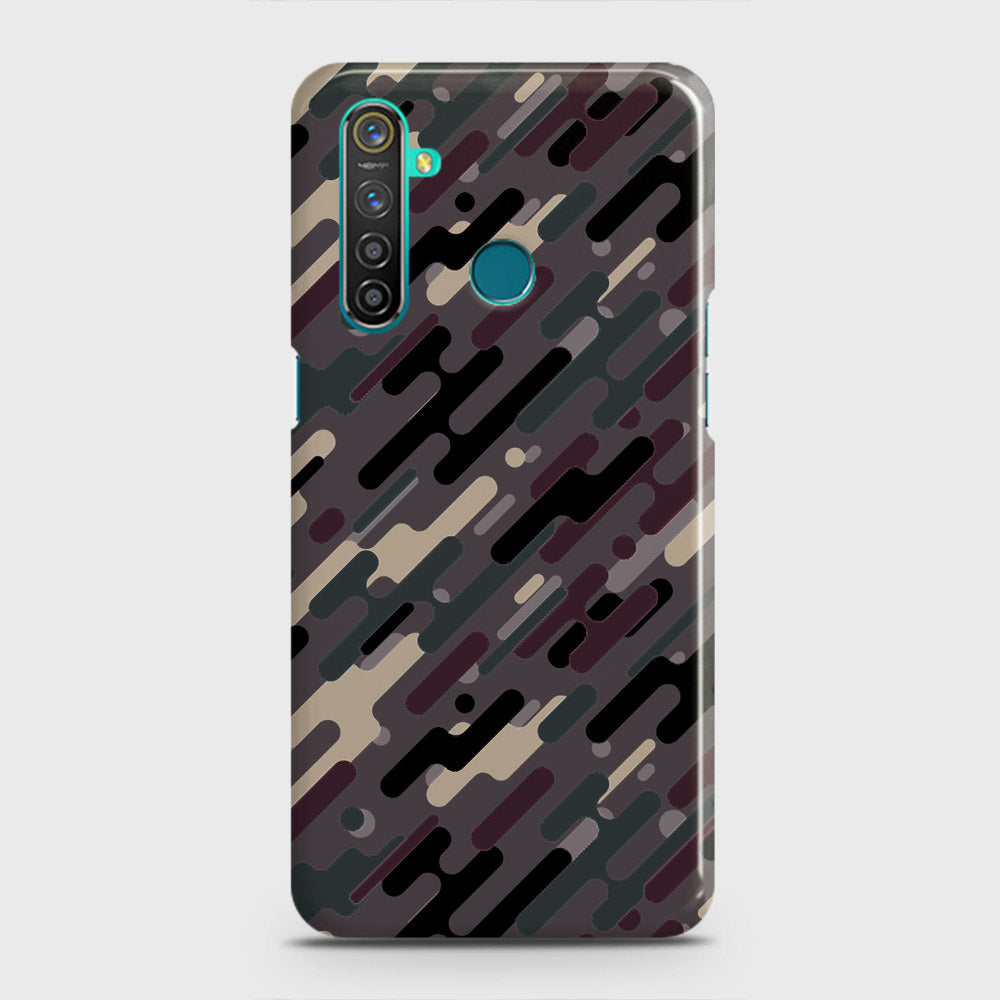 Realme 5 Cover - Camo Series 3 - Red & Brown Design - Matte Finish - Snap On Hard Case with LifeTime Colors Guarantee