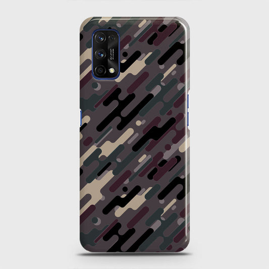 Realme 7 Pro Cover - Camo Series 3 - Red & Brown Design - Matte Finish - Snap On Hard Case with LifeTime Colors Guarantee