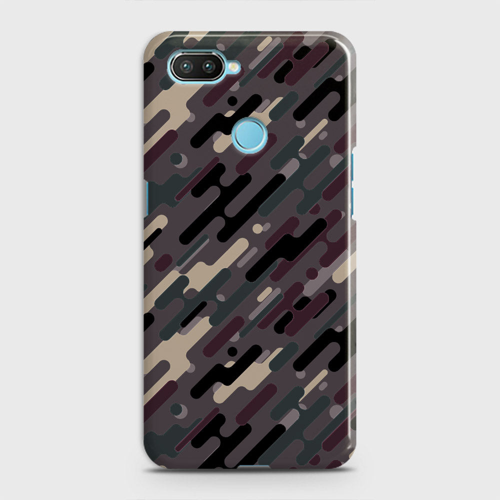 Xiaomi Mi 8 Lite Cover - Camo Series 3 - Red & Brown Design - Matte Finish - Snap On Hard Case with LifeTime Colors Guarantee