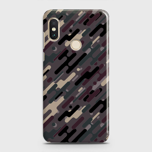 Xiaomi Mi A2 Lite / Redmi 6 Pro Cover - Camo Series 3 - Red & Brown Design - Matte Finish - Snap On Hard Case with LifeTime Colors Guarantee