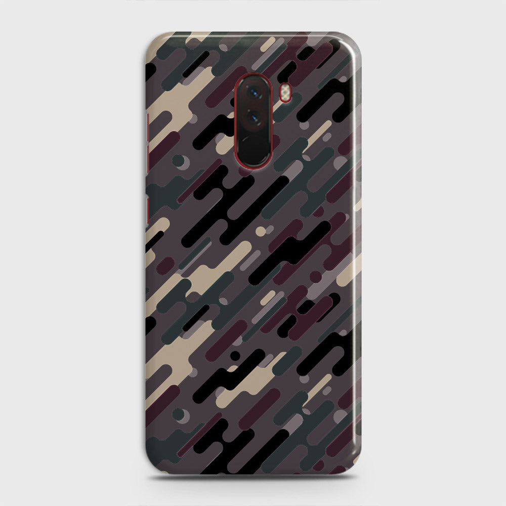 Xiaomi Pocophone F1  Cover - Camo Series 3 - Red & Brown Design - Matte Finish - Snap On Hard Case with LifeTime Colors Guarantee