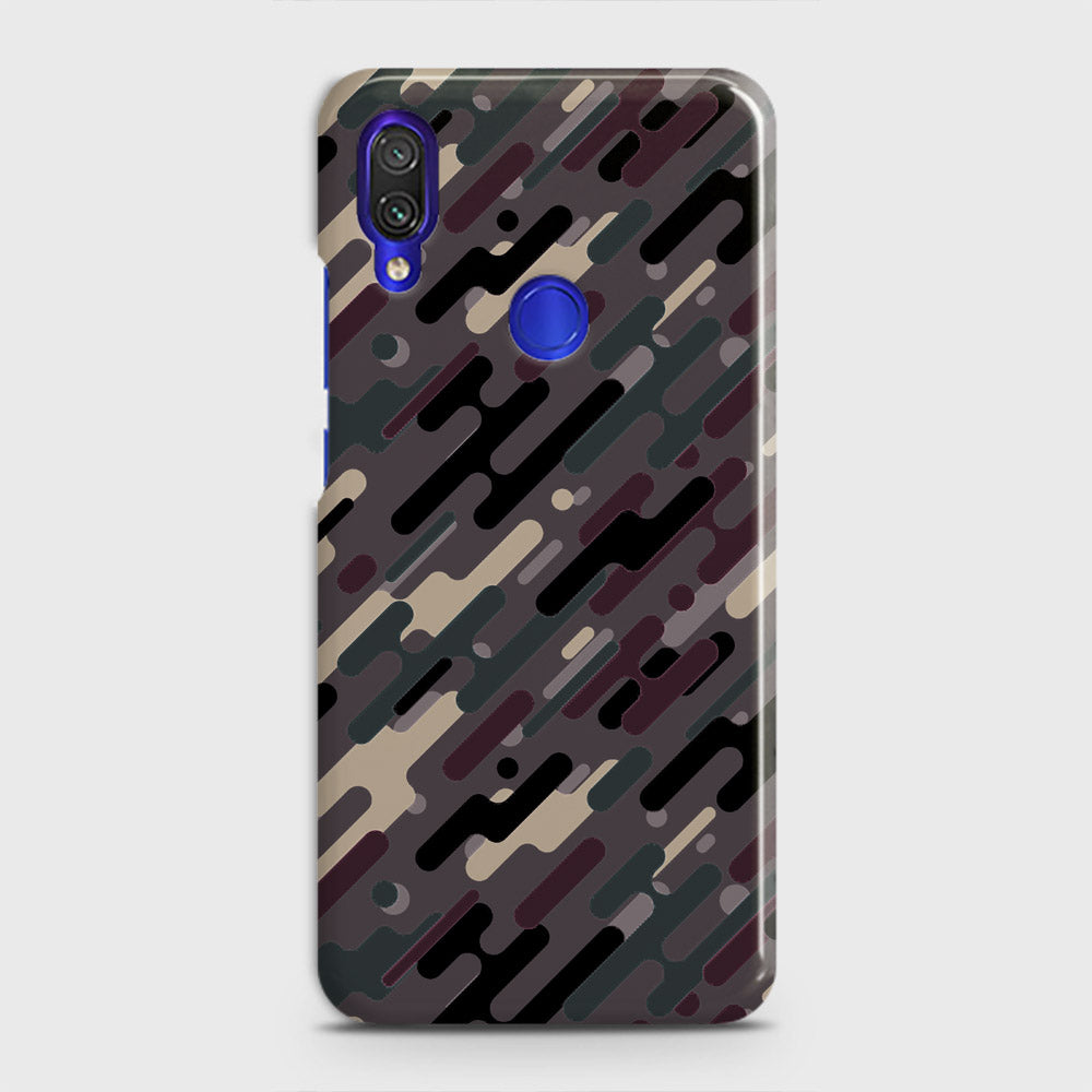 Xiaomi Redmi Note 7 Cover - Camo Series 3 - Red & Brown Design - Matte Finish - Snap On Hard Case with LifeTime Colors Guarantee