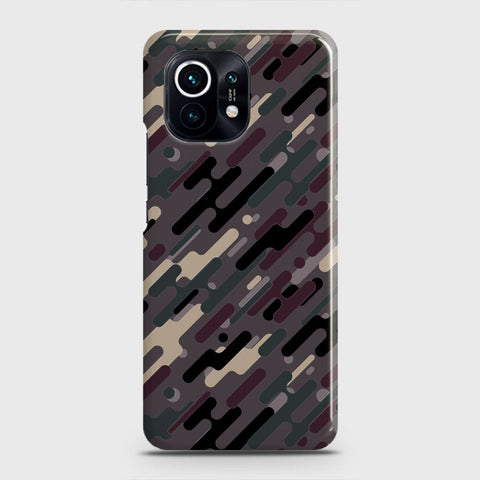 Xiaomi Mi 11 Cover - Camo Series 3 - Red & Brown Design - Matte Finish - Snap On Hard Case with LifeTime Colors Guarantee