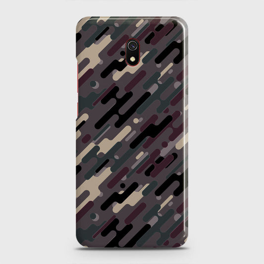 Xiaomi Redmi 8A Cover - Camo Series 3 - Red & Brown Design - Matte Finish - Snap On Hard Case with LifeTime Colors Guarantee