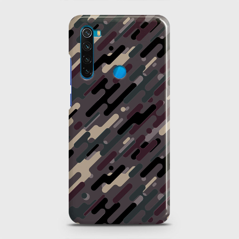 Xiaomi Redmi Note 8 Cover - Camo Series 3 - Red & Brown Design - Matte Finish - Snap On Hard Case with LifeTime Colors Guarantee