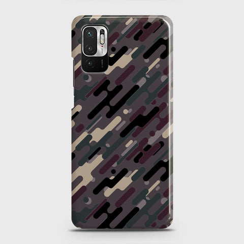 Xiaomi Redmi Note 10 5G Cover - Camo Series 3 - Red & Brown Design - Matte Finish - Snap On Hard Case with LifeTime Colors Guarantee