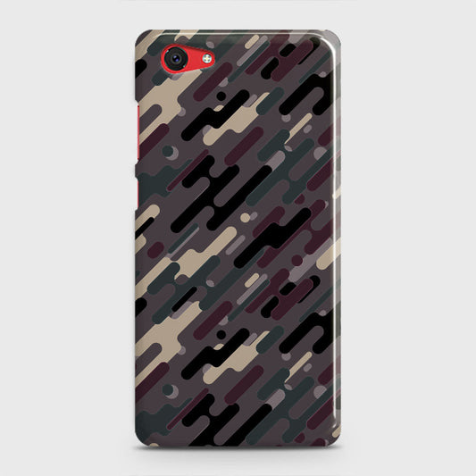 Vivo Y71 Cover - Camo Series 3 - Red & Brown Design - Matte Finish - Snap On Hard Case with LifeTime Colors Guarantee