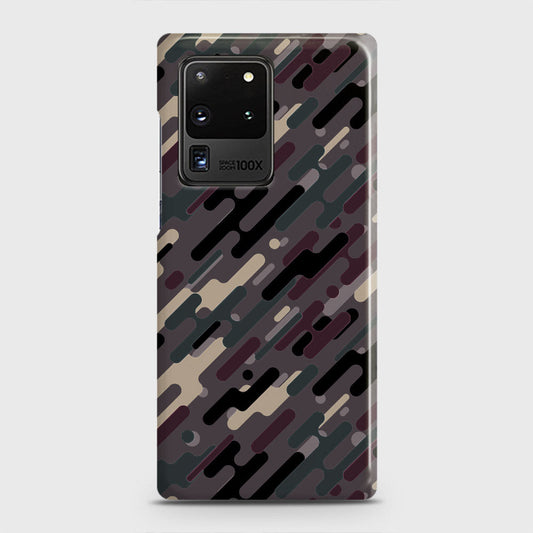 Samsung Galaxy S20 Ultra Cover - Camo Series 3 - Red & Brown Design - Matte Finish - Snap On Hard Case with LifeTime Colors Guarantee