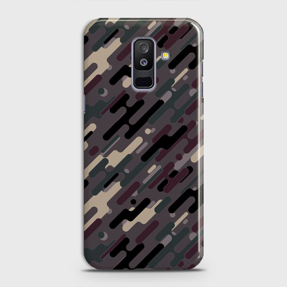 Samsung Galaxy A6 Plus 2018 Cover - Camo Series 3 - Red & Brown Design - Matte Finish - Snap On Hard Case with LifeTime Colors Guarantee