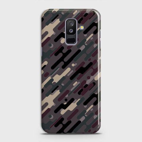 Samsung Galaxy A6 Plus 2018 Cover - Camo Series 3 - Red & Brown Design - Matte Finish - Snap On Hard Case with LifeTime Colors Guarantee