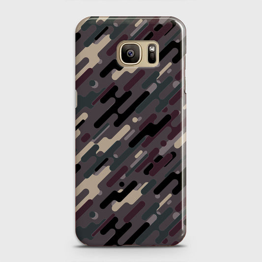 Samsung Galaxy S7 Cover - Camo Series 3 - Red & Brown Design - Matte Finish - Snap On Hard Case with LifeTime Colors Guarantee