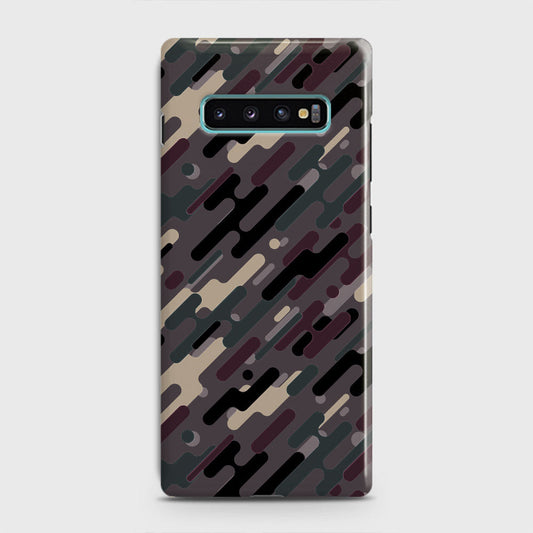 Samsung Galaxy S10 Plus Cover - Camo Series 3 - Red & Brown Design - Matte Finish - Snap On Hard Case with LifeTime Colors Guarantee