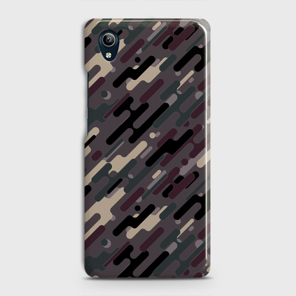 Vivo Y90 Cover - Camo Series 3 - Red & Brown Design - Matte Finish - Snap On Hard Case with LifeTime Colors Guarantee
