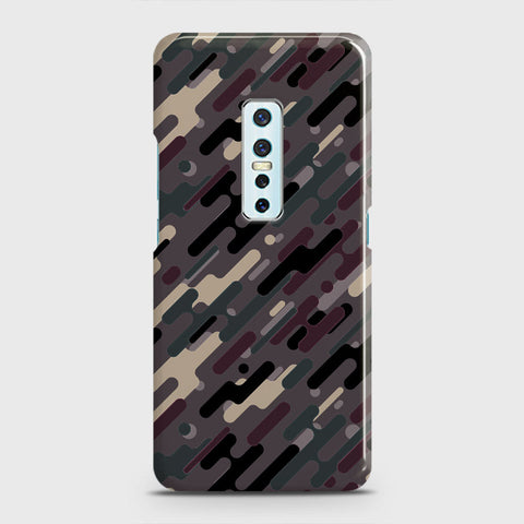 Vivo V17 Pro Cover - Camo Series 3 - Red & Brown Design - Matte Finish - Snap On Hard Case with LifeTime Colors Guarantee