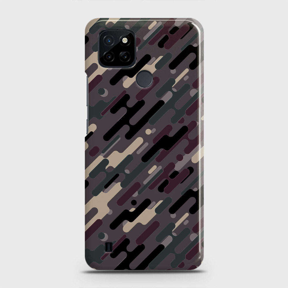 Realme C25Y Cover - Camo Series 3 - Red & Brown Design - Matte Finish - Snap On Hard Case with LifeTime Colors Guarantee