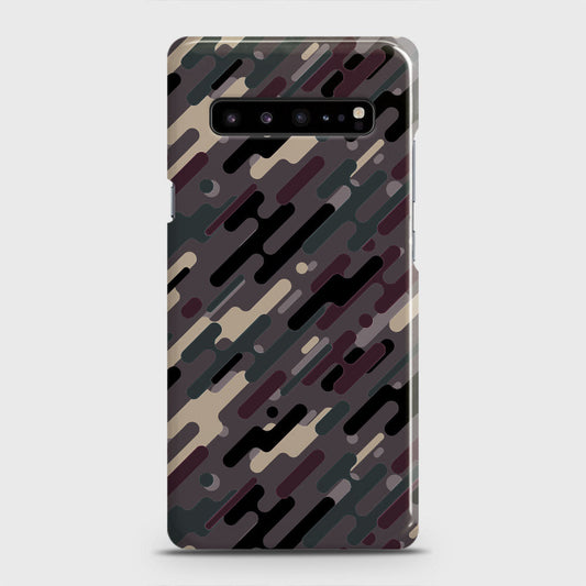 Samsung Galaxy S10 5G Cover - Camo Series 3 - Red & Brown Design - Matte Finish - Snap On Hard Case with LifeTime Colors Guarantee