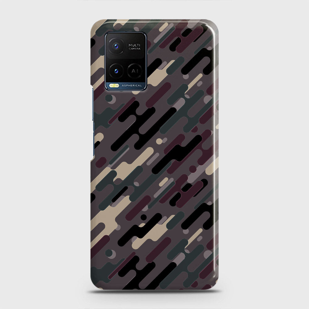 Vivo Y33t Cover - Camo Series 3 - Red & Brown Design - Matte Finish - Snap On Hard Case with LifeTime Colors Guarantee