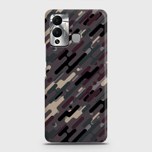 Infinix Hot 12 Play Cover - Camo Series 3 - Red & Brown Design - Matte Finish - Snap On Hard Case with LifeTime Colors Guarantee