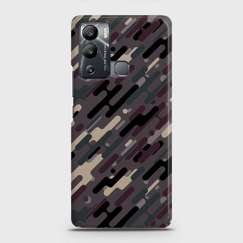 Infinix Hot 12i Cover - Camo Series 3 - Red & Brown Design - Matte Finish - Snap On Hard Case with LifeTime Colors Guarantee