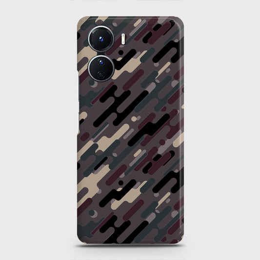 Vivo Y16 Cover - Camo Series 3 - Red & Brown Design - Matte Finish - Snap On Hard Case with LifeTime Colors Guarantee