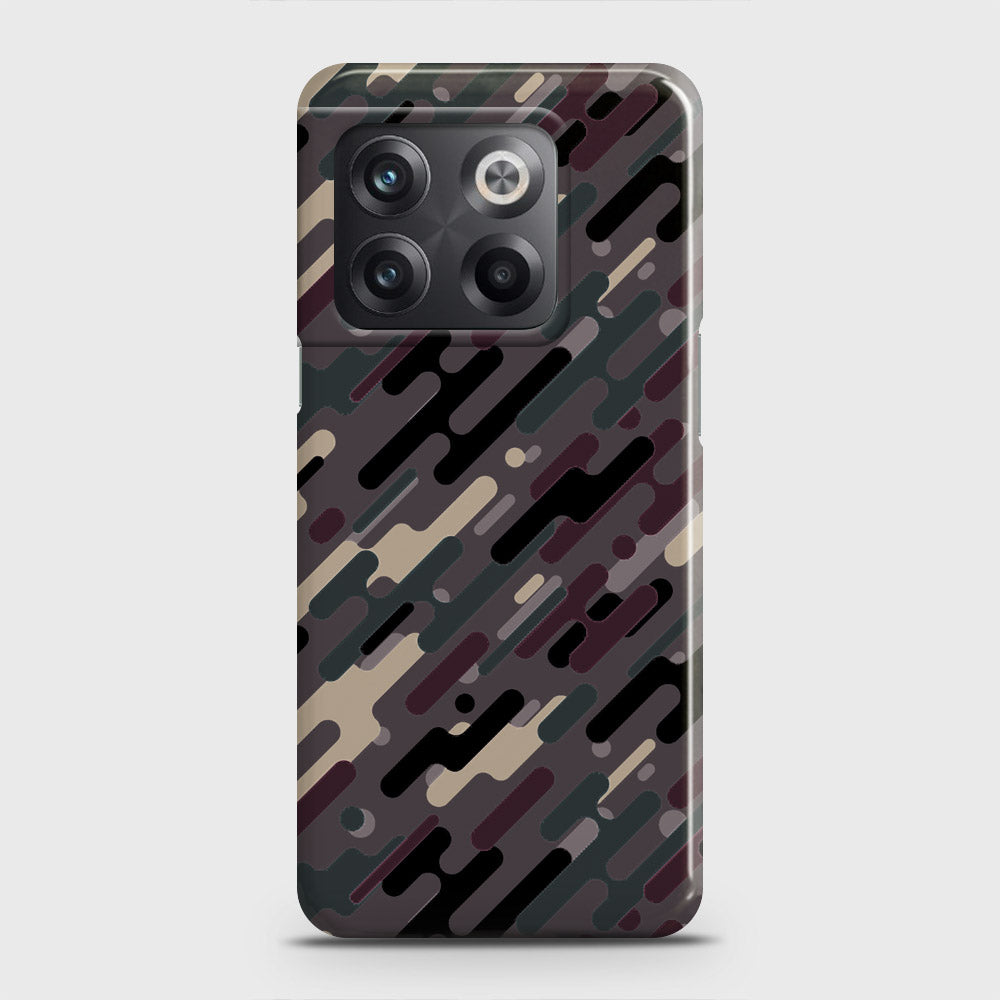 OnePlus 10T Cover - Camo Series 3 - Red & Brown Design - Matte Finish - Snap On Hard Case with LifeTime Colors Guarantee