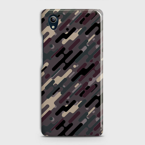 Vivo Y1s  Cover - Camo Series 3 - Red & Brown Design - Matte Finish - Snap On Hard Case with LifeTime Colors Guarantee