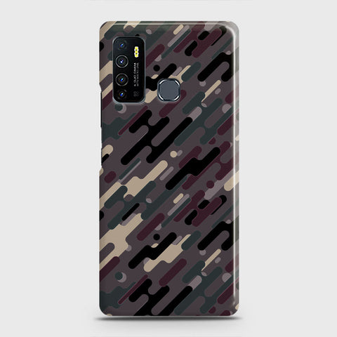 Infinix Hot 9 Pro Cover - Camo Series 3 - Red & Brown Design - Matte Finish - Snap On Hard Case with LifeTime Colors Guarantee