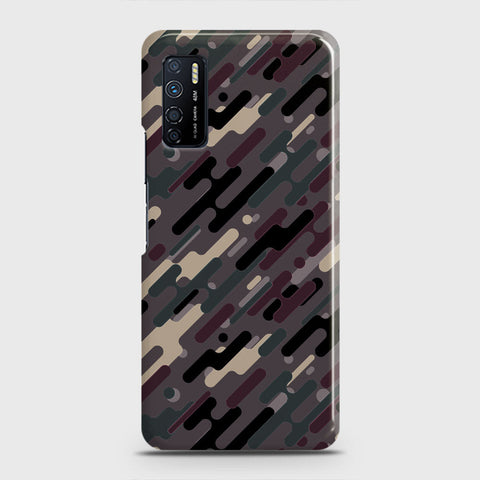 Infinix Note 7 Lite Cover - Camo Series 3 - Red & Brown Design - Matte Finish - Snap On Hard Case with LifeTime Colors Guarantee