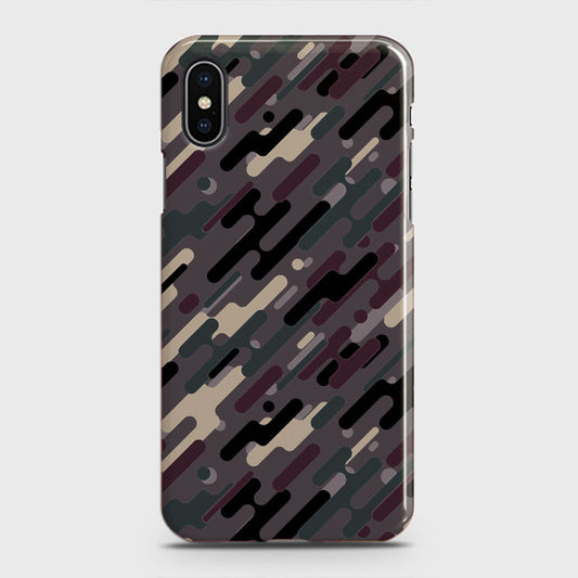 iPhone XS Max Cover - Camo Series 3 - Red & Brown Design - Matte Finish - Snap On Hard Case with LifeTime Colors Guarantee