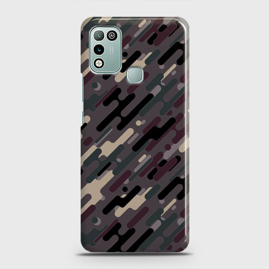 Infinix Hot 10 Play Cover - Camo Series 3 - Red & Brown Design - Matte Finish - Snap On Hard Case with LifeTime Colors Guarantee