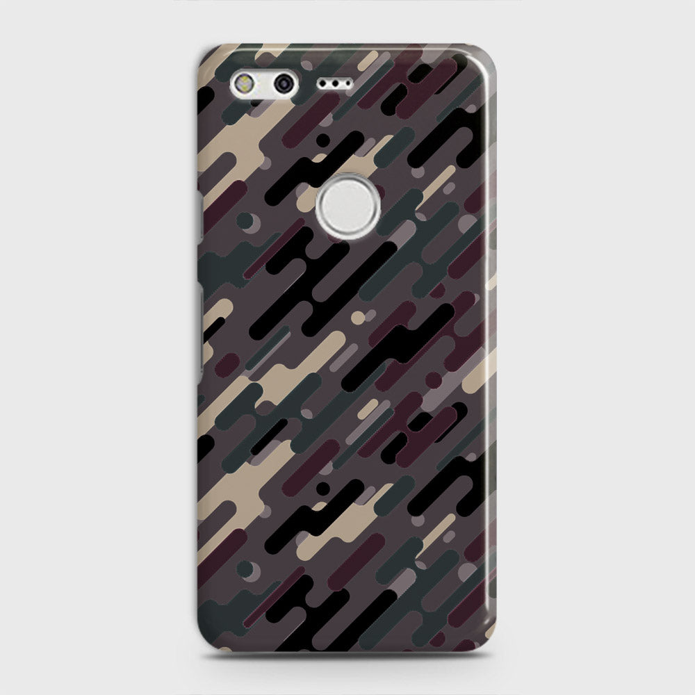 Google Pixel XL Cover - Camo Series 3 - Red & Brown Design - Matte Finish - Snap On Hard Case with LifeTime Colors Guarantee