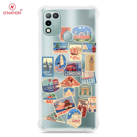 Infinix Hot 10 Play Cover - Personalised Boarding Pass Ticket Series - 5 Designs - Clear Phone Case - Soft Silicon Borders