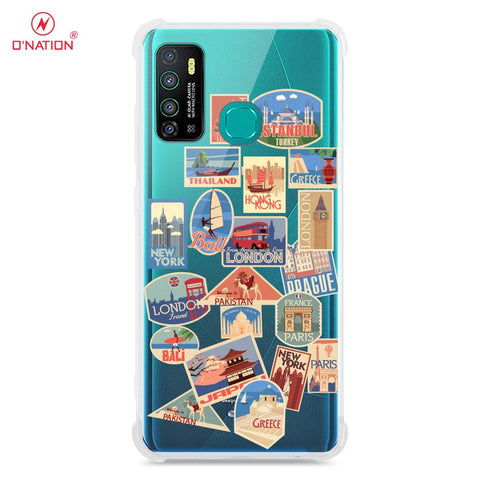 Infinix Hot 9 Pro Cover - Personalised Boarding Pass Ticket Series - 5 Designs - Clear Phone Case - Soft Silicon Borders