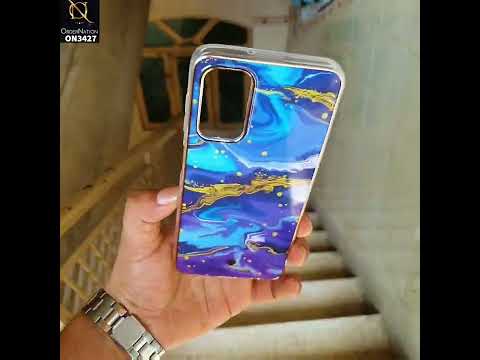 Oppo F19 Cover - Design 2 - New Marble Series Acrylic With Electroplated Soft Borders Case
