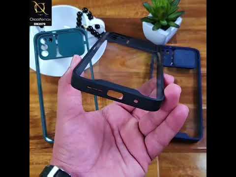 Oppo A73 Cover - Black - Transparent Matte Shockproof Camera Slide Protection Case