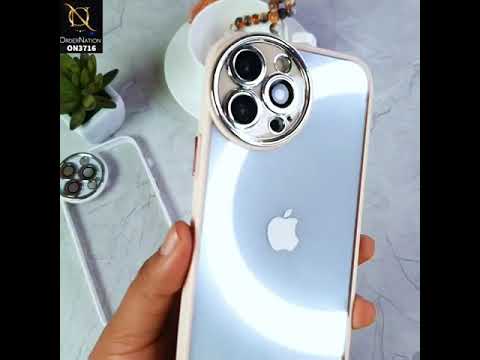 iPhone 13 Pro Max Cover - White - Transparent Colour Border Round Camera Protection Case