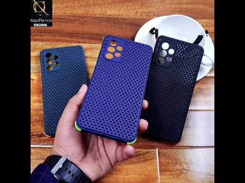 Oppo A15 Cover - Blue - Cooling Breathing Mesh Soft Rubber Feel Phone Case