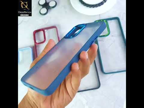 iPhone 13 Pro Max Cover - Blue - Trendy Electroplating Camera Shiny Borders Crash Resistant Pc + Tpu Protection Case