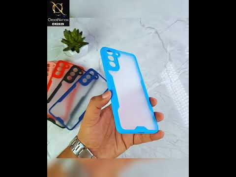 Samsung Galaxy M02s Cover - Blue - Semi Transparent Ultra Thin Paper Shell Soft Borders Case
