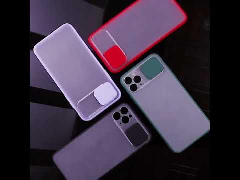 iPhone XR Cover - Red - Translucent Matte Shockproof Camera Slide Protection Case