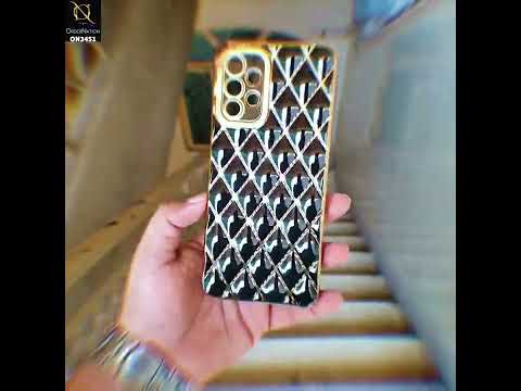 Vivo Y20i Cover - Black - Soft TPU Shiny Electroplated Golden Lines Camera Protection Case