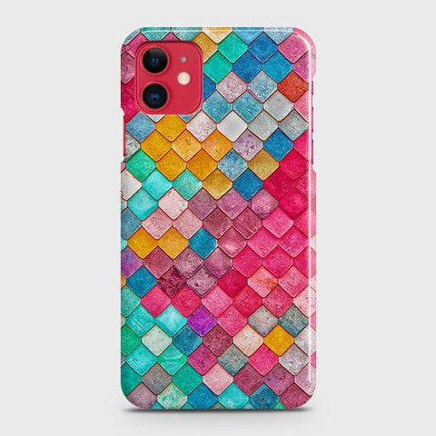 iPhone 11 Cover - Chic Colorful Mermaid Printed Hard Case with Life Time Colors Guarantee