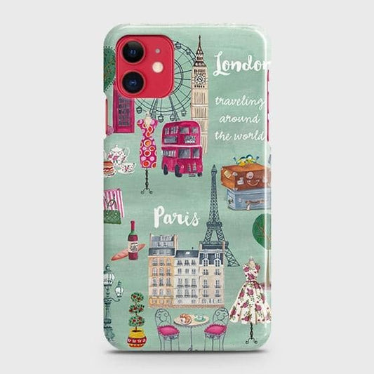 iPhone 11 Cover - Matte Finish - London, Paris, New York ModernPrinted Hard Case with Life Time Colors Guarantee