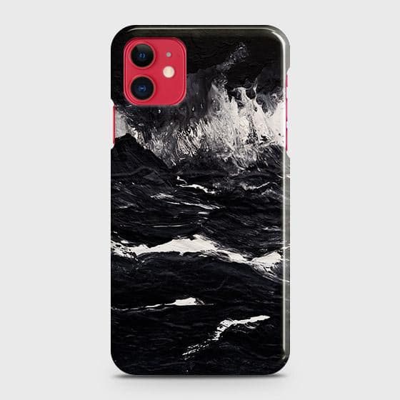 iPhone 11 Cover - Black Ocean Marble Trendy Printed Hard Case with Life Time Colors Guarantee